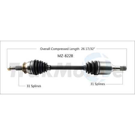 Surtrack Axle Cv Axle Shaft, Mz-8228 MZ-8228